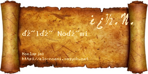 Élő Noémi névjegykártya
